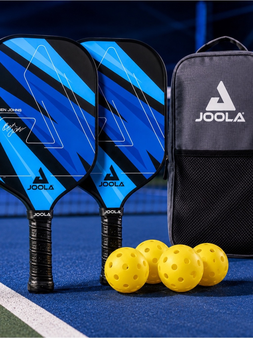 JOOLA Ben Johns Blue Lightning 7-Piece Pickleball Set NIB Paddle Ball Bag